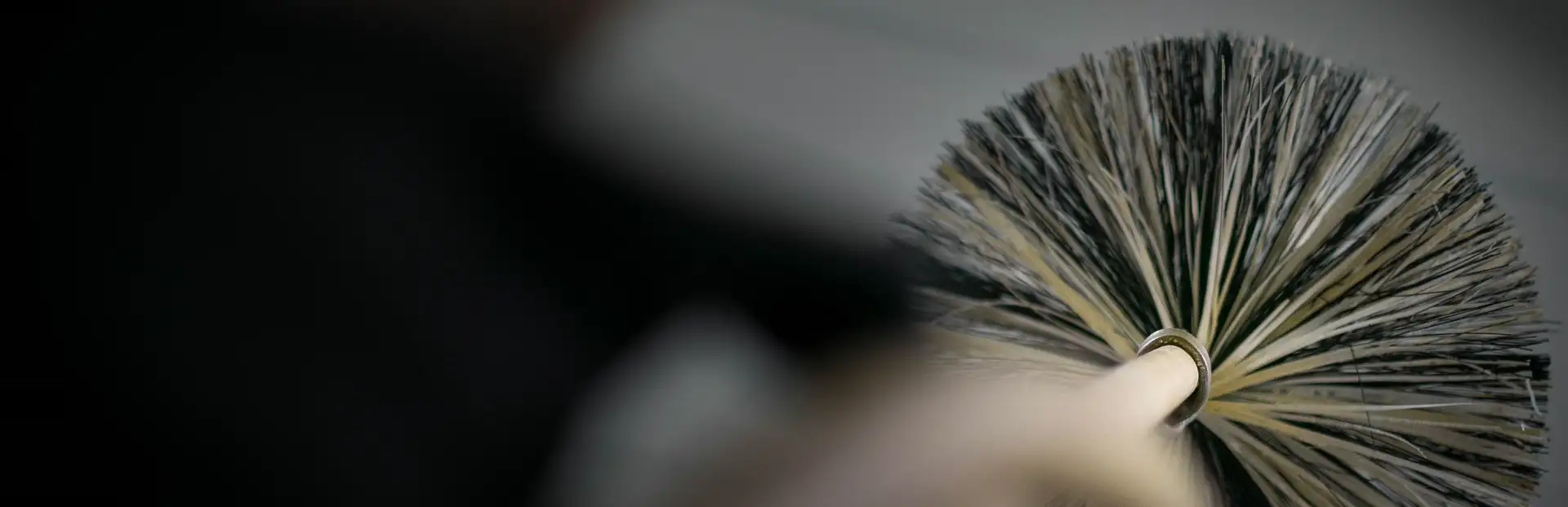 Spezielle, schwarz-weisse Bürste